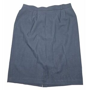 Liz Baker Essentials Vintage Navy Blue Pleated Midi Skirt Women's Plus Size 20W